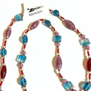ZAD glass bead long necklace‎